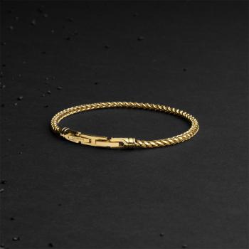 Preview: 3 mm breites Foxtail-Armband aus Edelstahl mit vergoldeter Oberfläche - Cito Gold